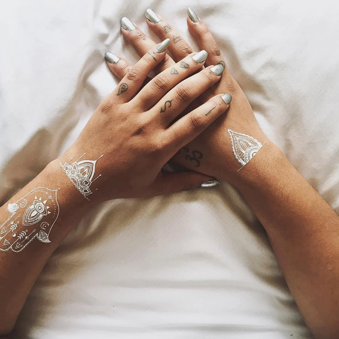 Hand Drawn ~ Special Edition White Tats by Emily Deechaleune