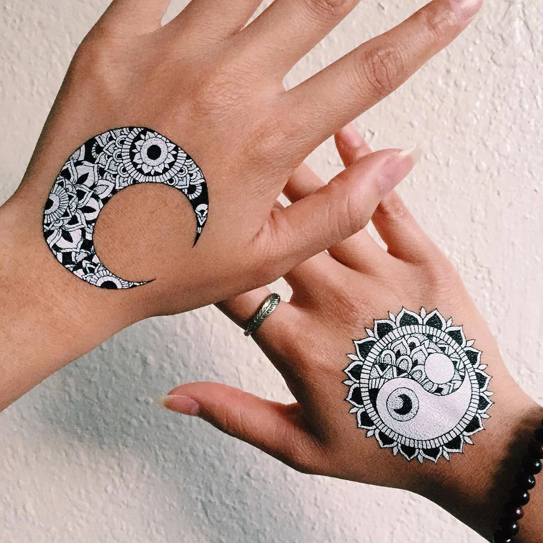 Hand Drawn ~ Black and White Geometric Tats by Christina Seng