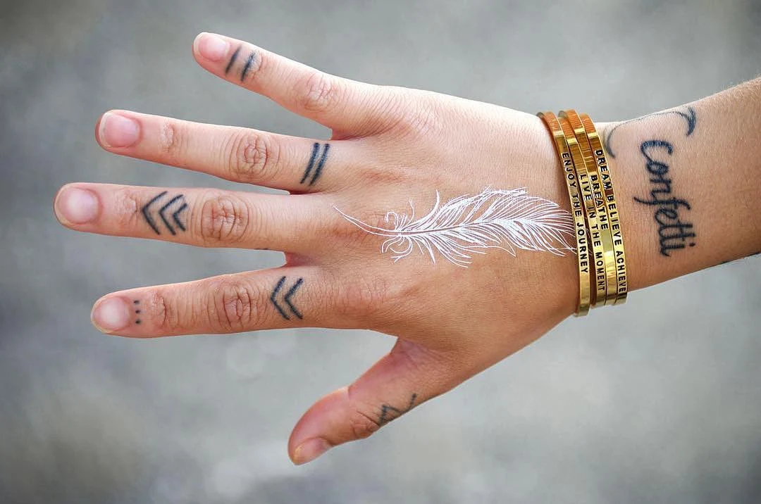 Hand Drawn ~ Special Edition White Tats by Emily Deechaleune