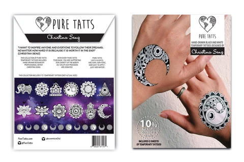 Hand Drawn ~ Black and White Geometric Tats by Christina Seng - Pure Tatts