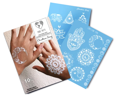 Hand Drawn ~ Special Edition White Tats by Christina Seng - Pure Tatts