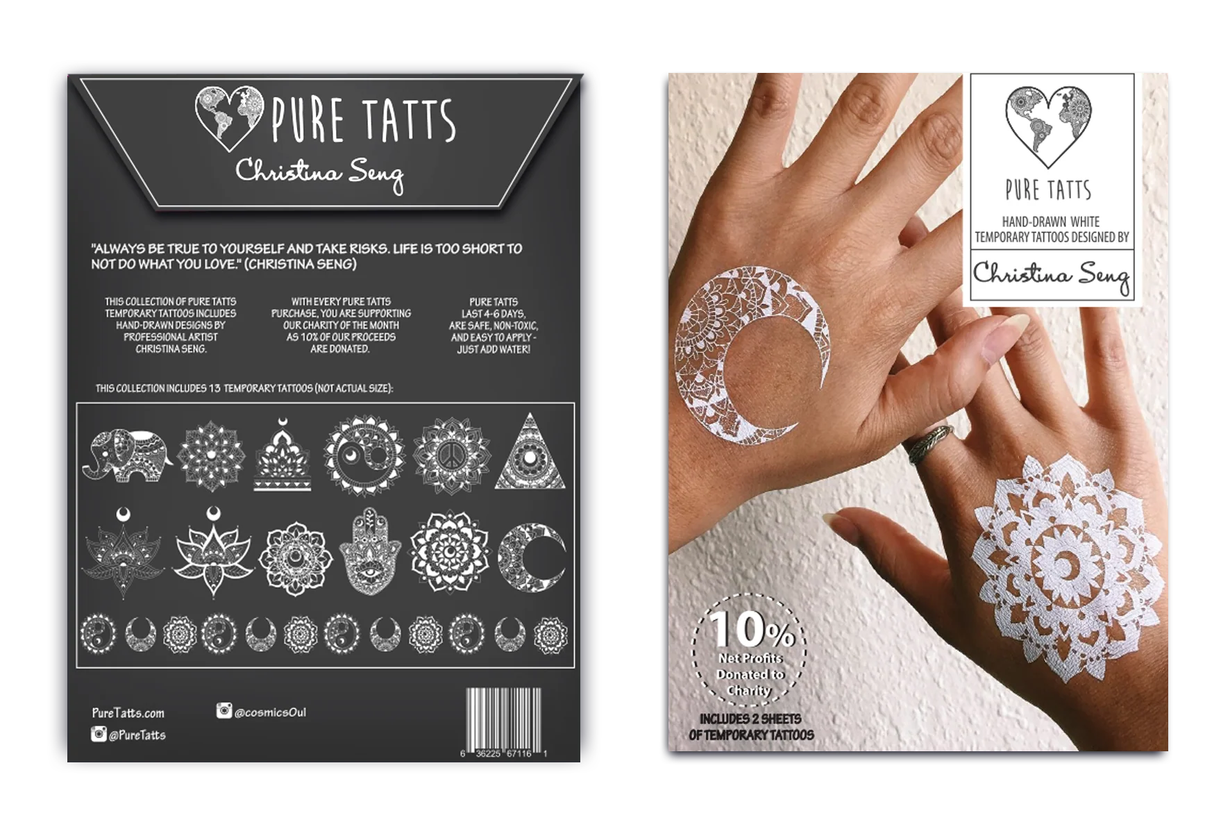 Hand Drawn ~ Special Edition White Tats by Christina Seng